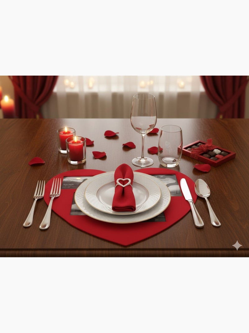 Set de table photos Coeur Rouge - Kiabi