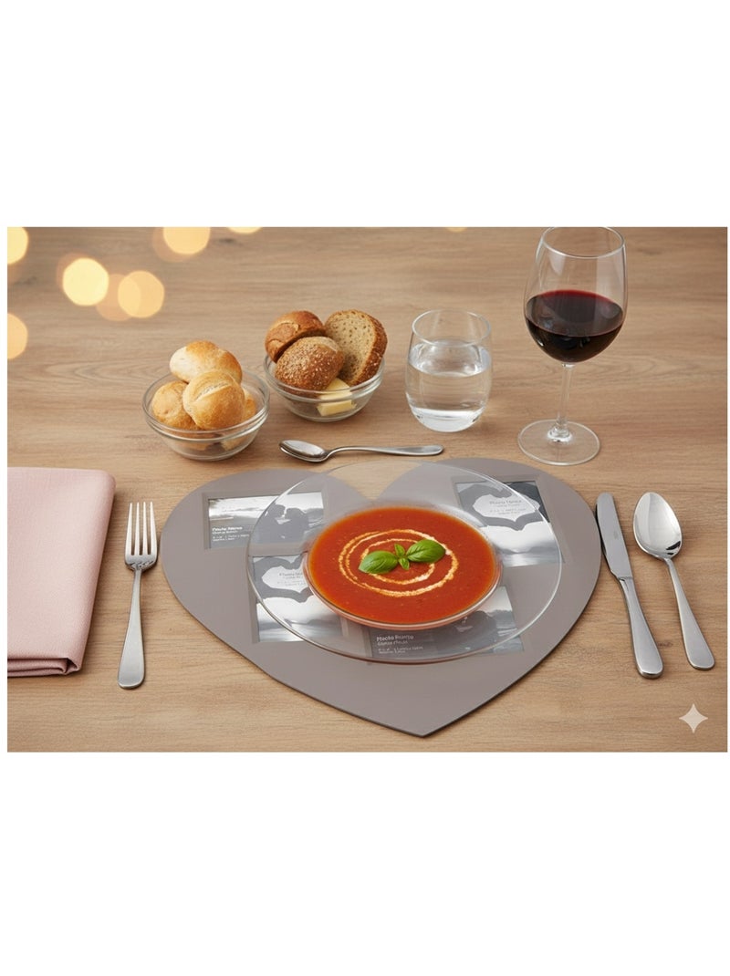 Set de table photos Coeur Taupe - Kiabi