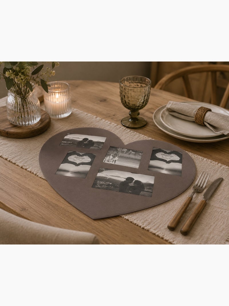 Set de table photos Coeur Taupe - Kiabi