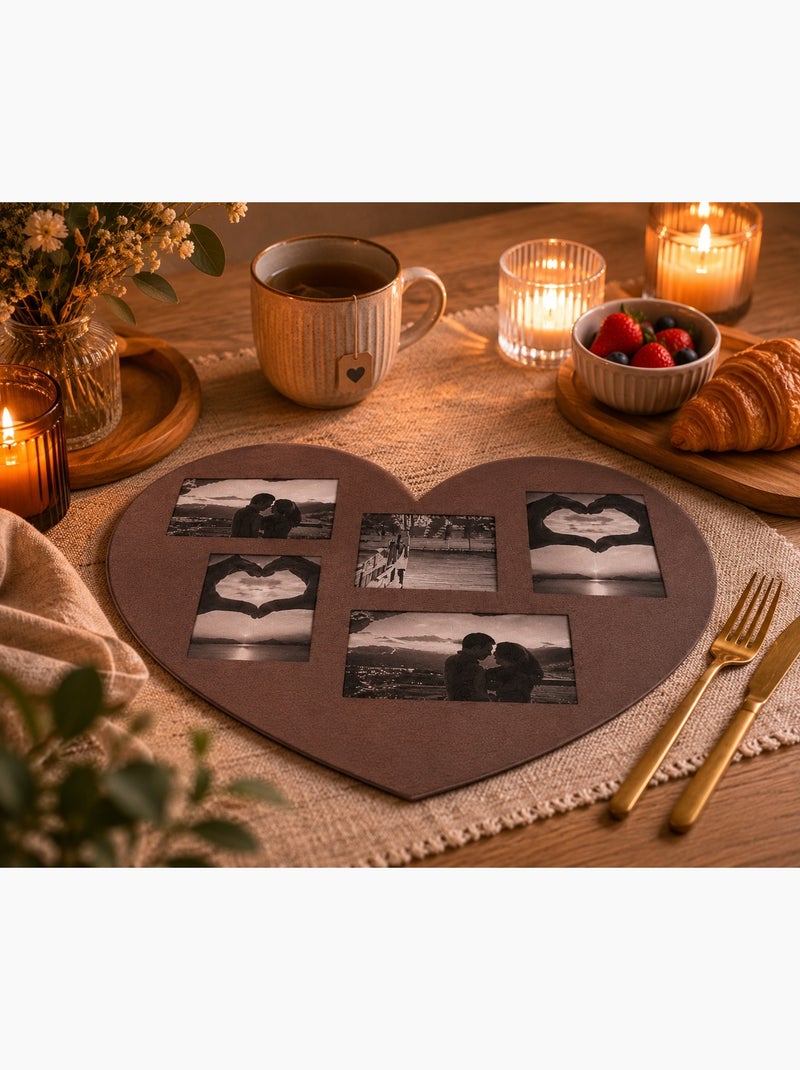Set de table photos Coeur Taupe - Kiabi