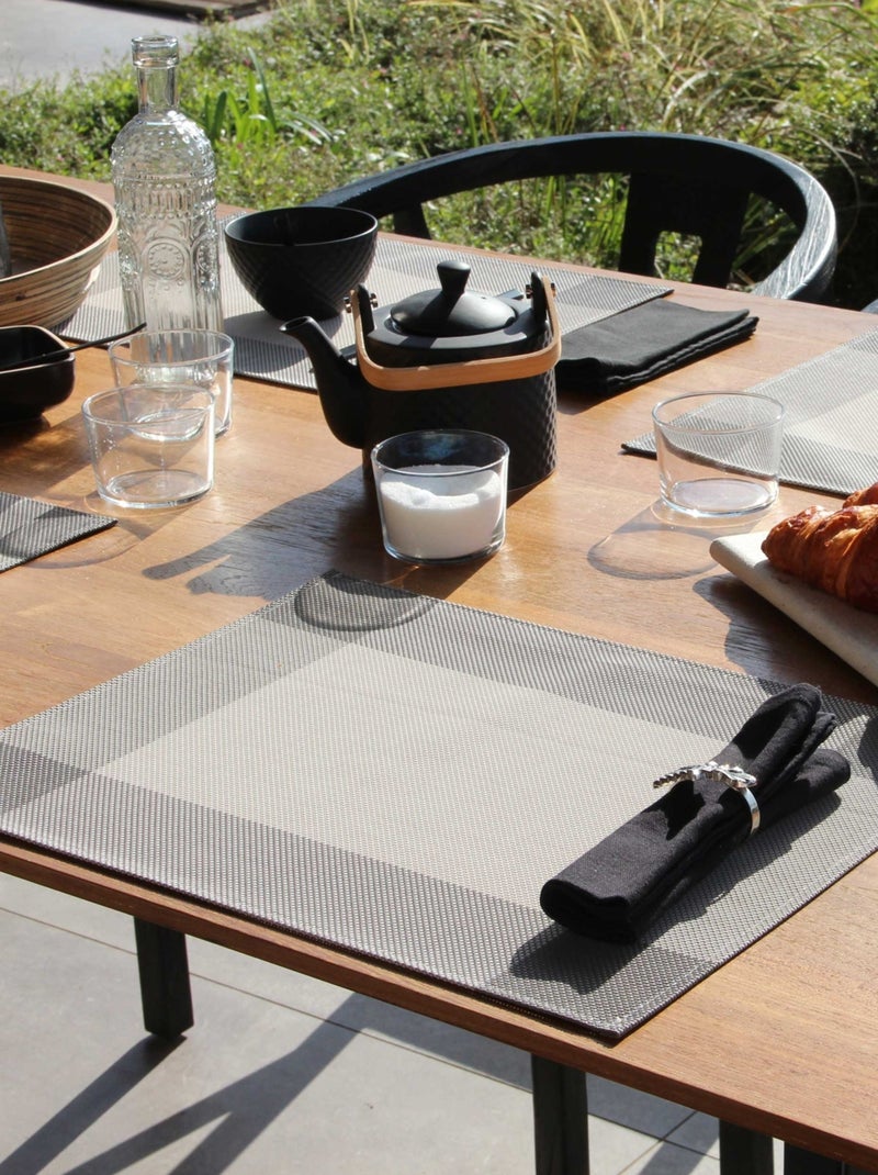 Set de table plastique lavable Gris - Kiabi
