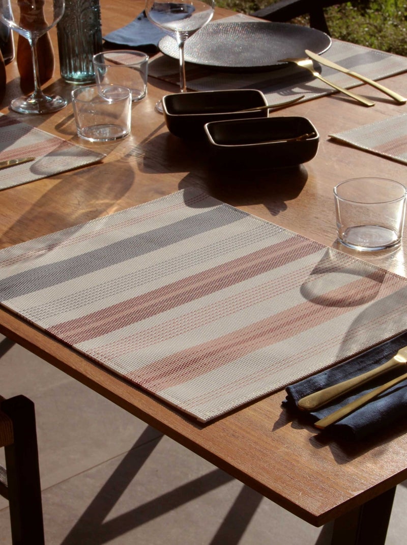 Set de table rayé plastique Brique - Kiabi