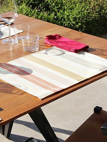 Set de table rayé plastique