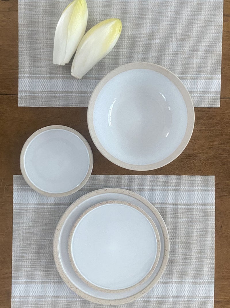 Set de table rectangle tissé rayé Beige - Kiabi