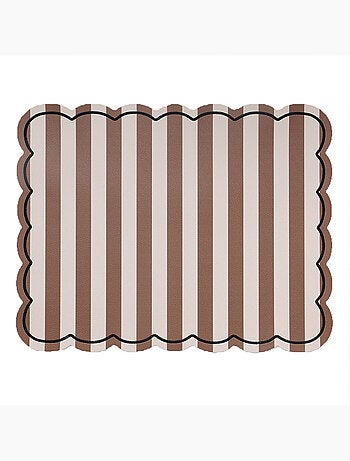 Set de table rectangulaire à rayures avec bords ondulés