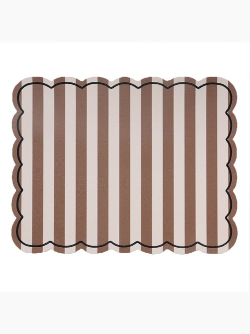 Set de table rectangulaire à rayures avec bords ondulés - Kiabi
