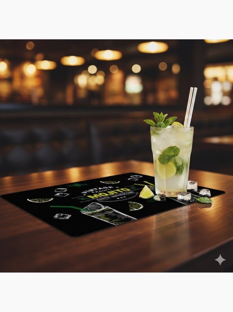 Set de table rectangulaire Ambiance Mojito Noir - Kiabi