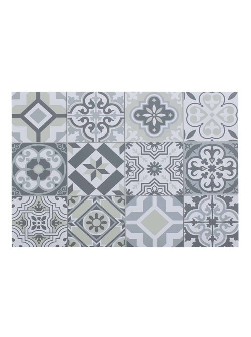 Set de table rectangulaire Carreaux de ciment - 45 x 30 cm - Gris - Kiabi