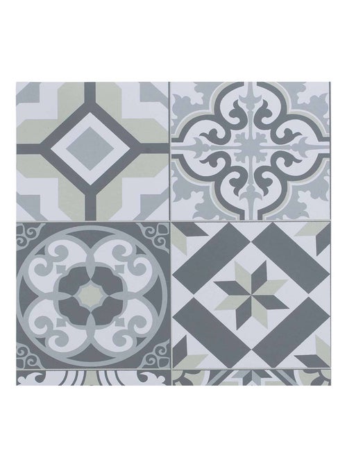 Set de table rectangulaire Carreaux de ciment - 45 x 30 cm - Gris - Kiabi