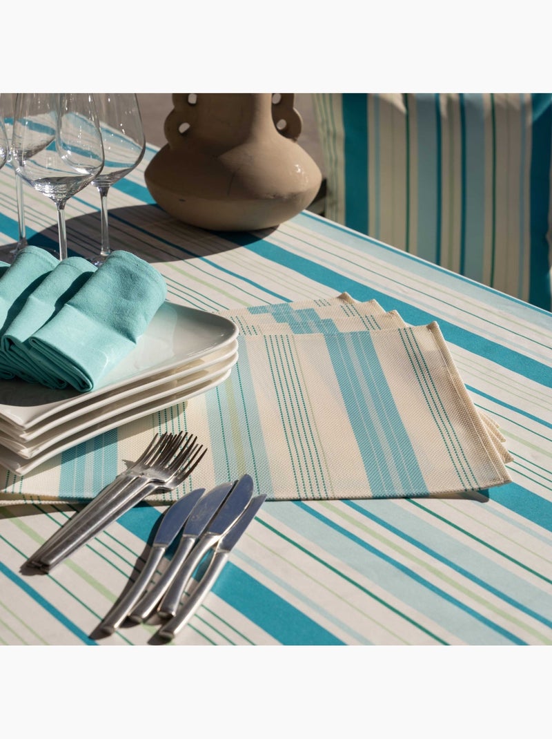 Set de table rectangulaire enduite Bleu turquoise - Kiabi
