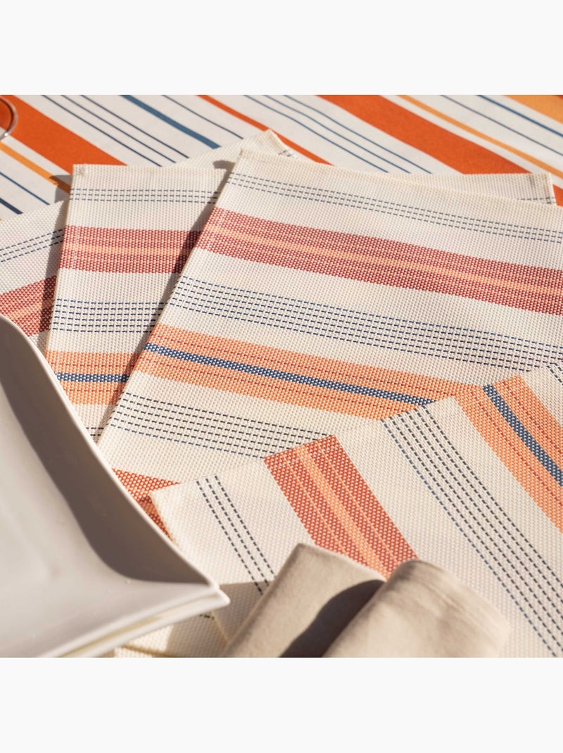 Set de table rectangulaire enduite Orange corail - Kiabi