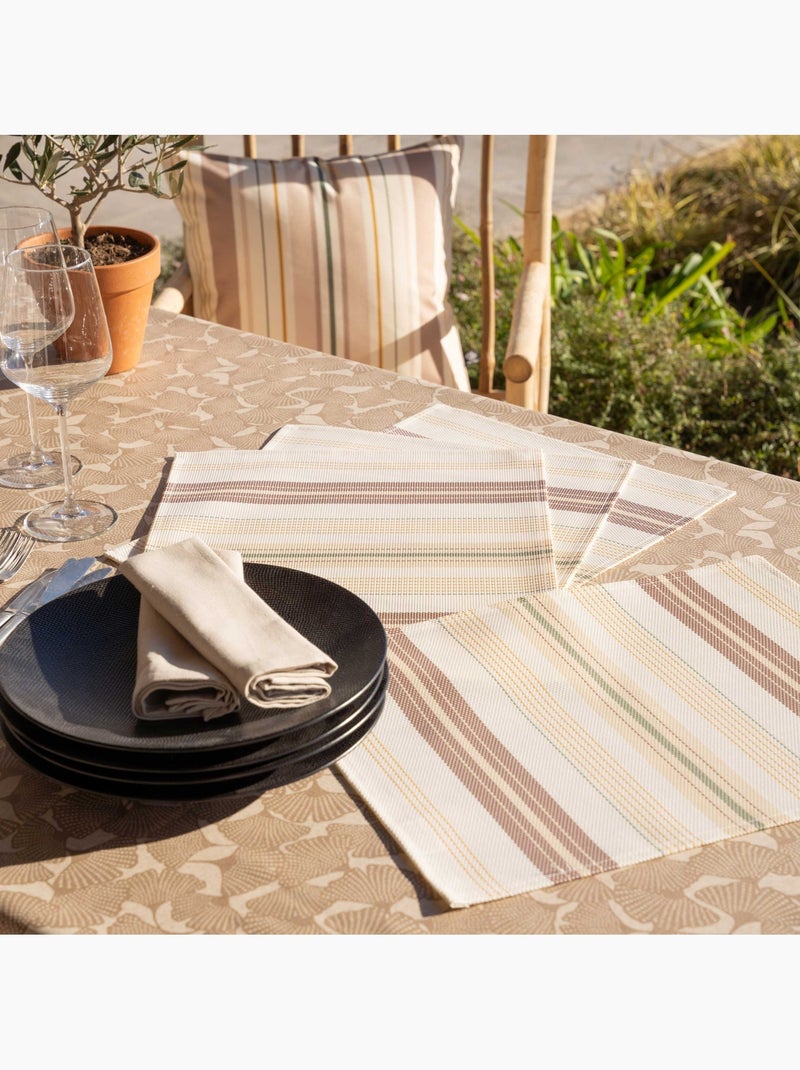 Set de table rectangulaire enduite Taupe - Kiabi