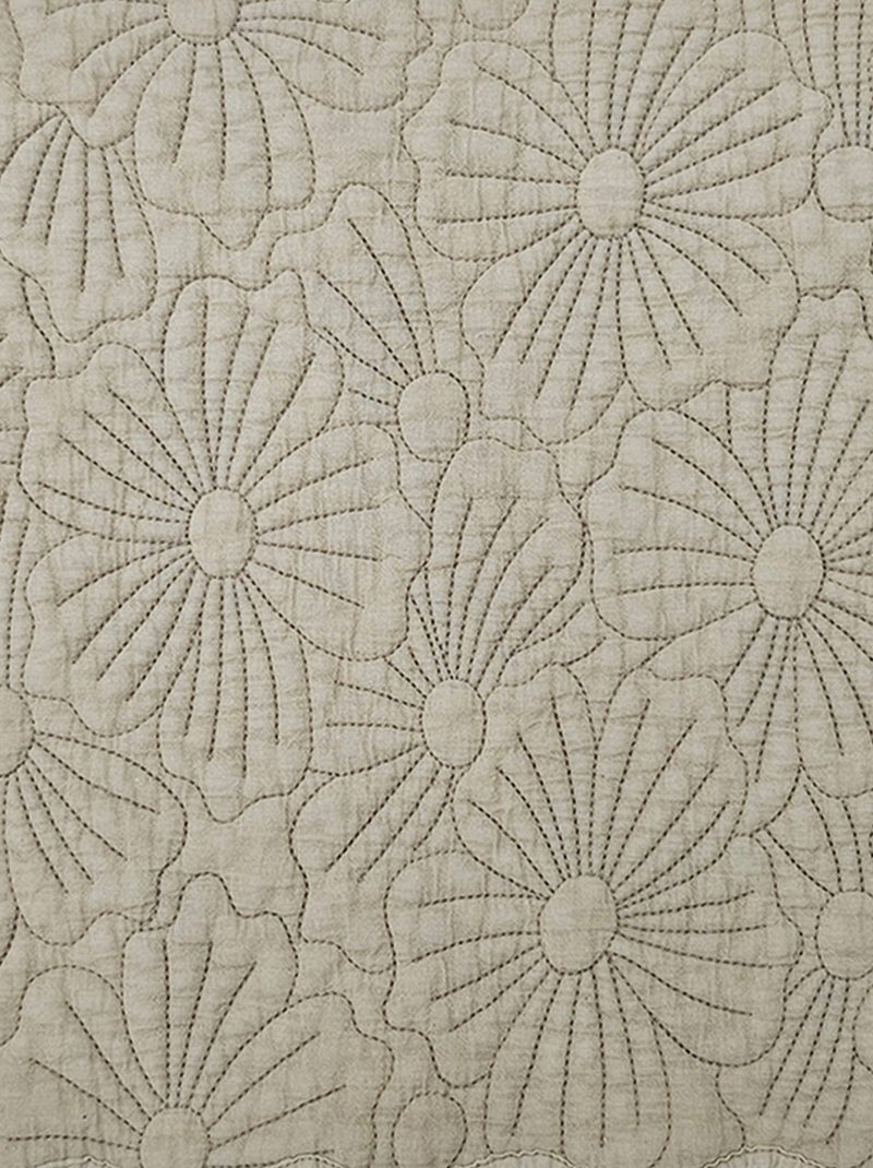Set de table rectangulaire matelassé avec motif fleurs brodé Beige clair - Kiabi
