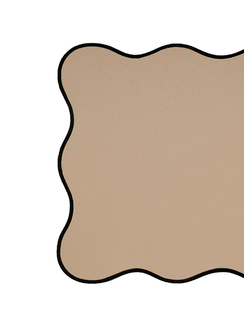 Set de table rectangulaire unis et bords ondulés Noir - Kiabi