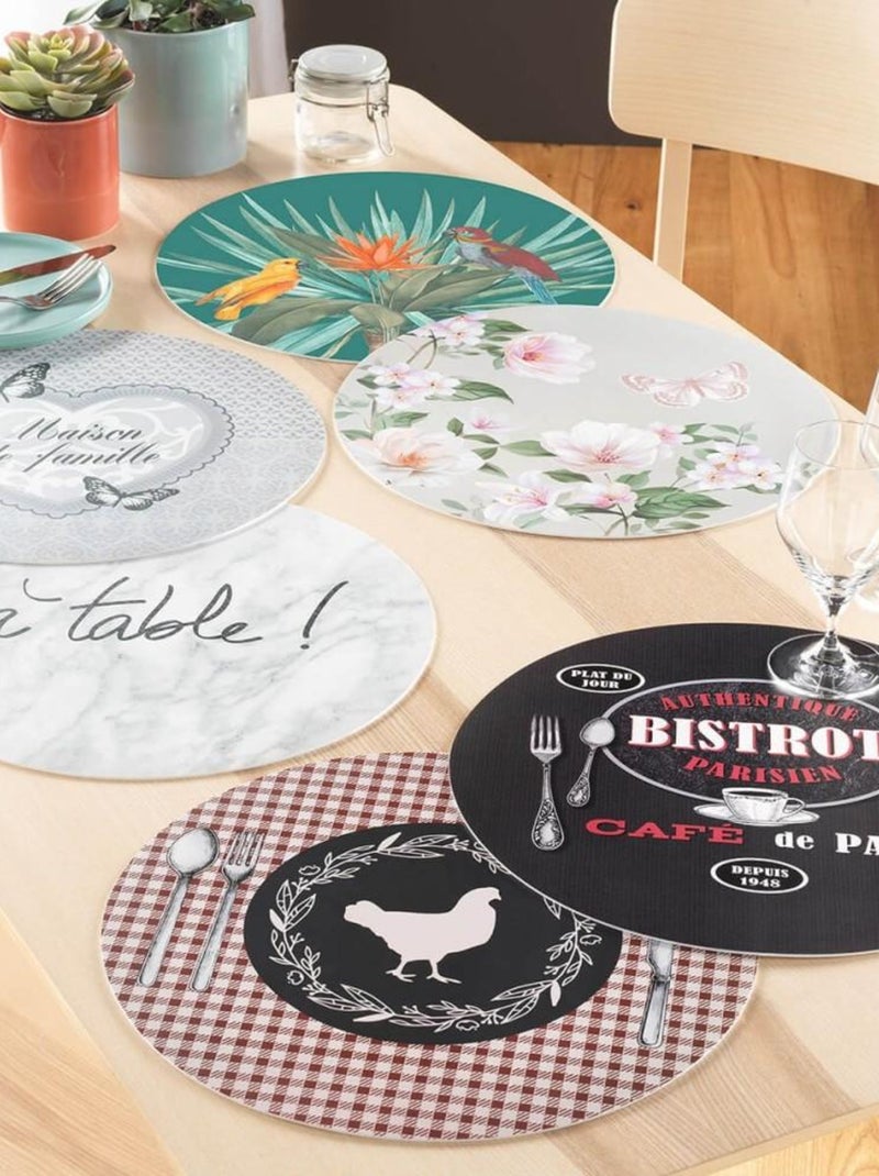 Set de table rond 36 cm Galinot X4 - Rouge - Kiabi - nu€