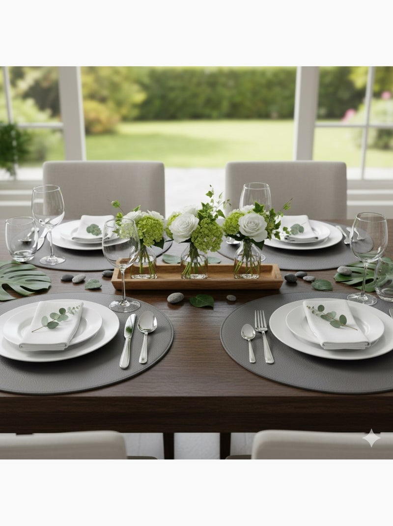 Set de table rond 38 cm Graniti argent Gris - Kiabi