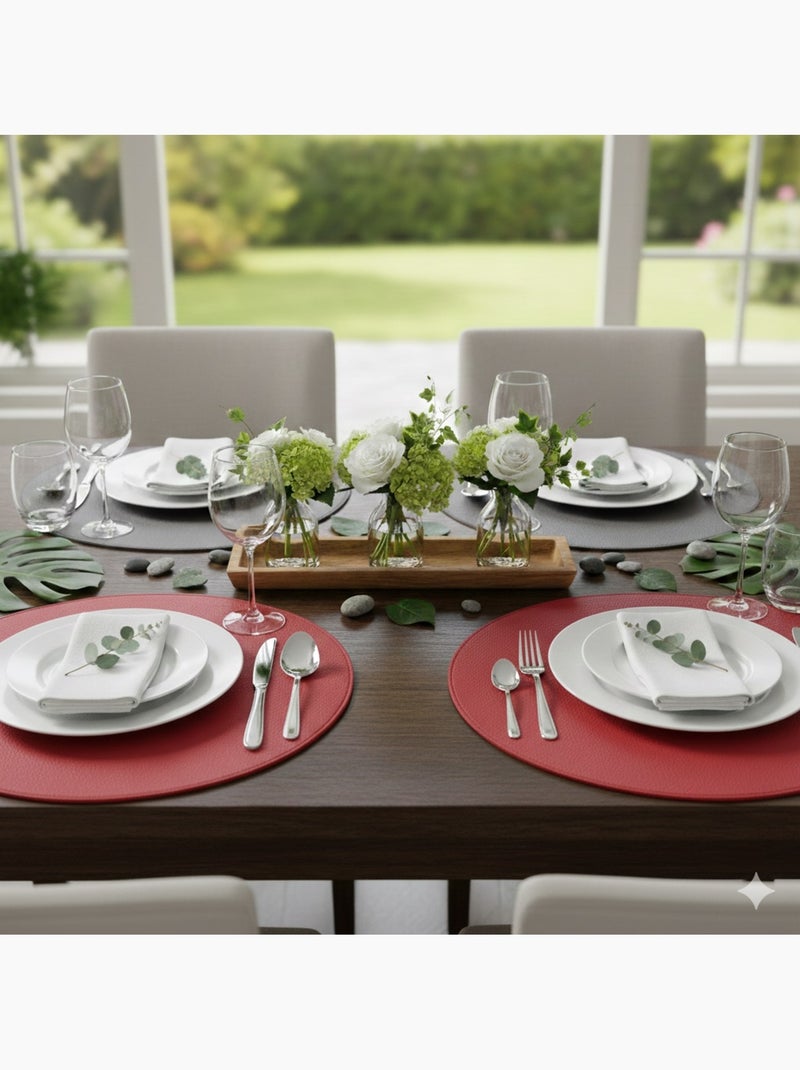 Set de table rond 38 cm Tenorius Rouge - Kiabi