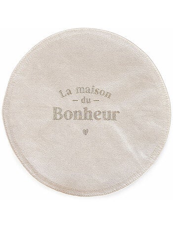 Set de table rond à paillettes brodé la maison du bonheur