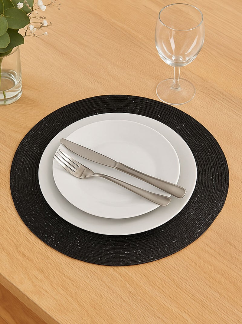 Set de table rond à paillettes Noir - Kiabi