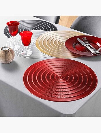 Set de table rond ajouré or