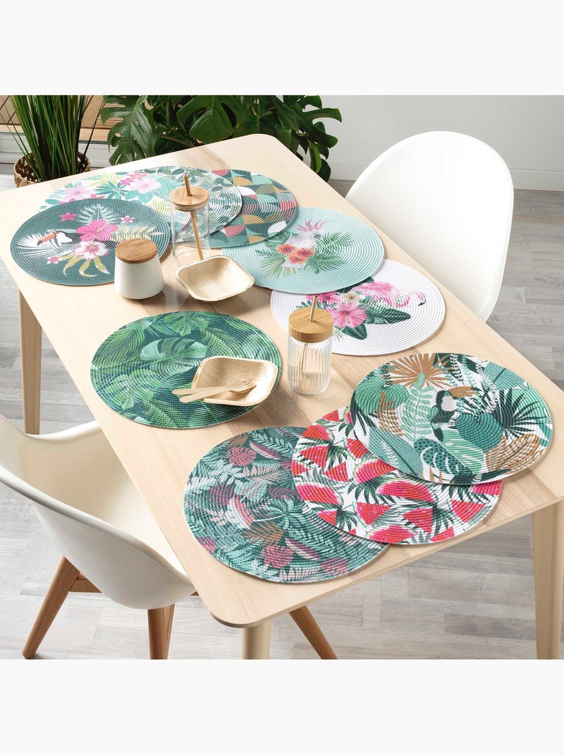 Set de table rond ambiance tropicale Vert - Kiabi