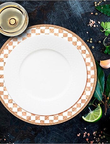 Set de table rond en feuilles de bambou tressées