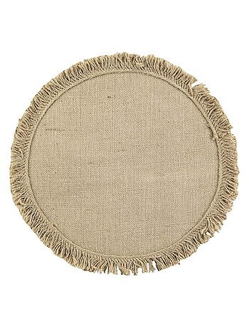 Set de table rond en jute à franges