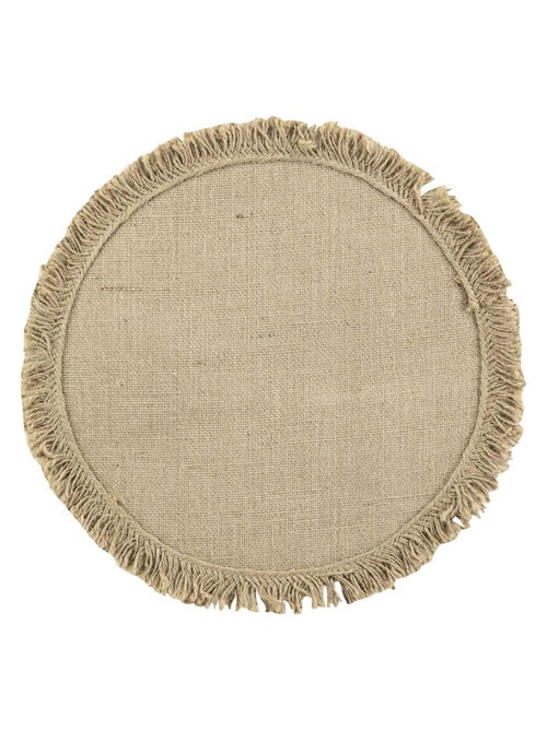 Set de table rond en jute à franges - Kiabi
