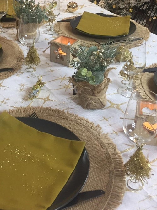 Set de table rond en jute à franges - Kiabi