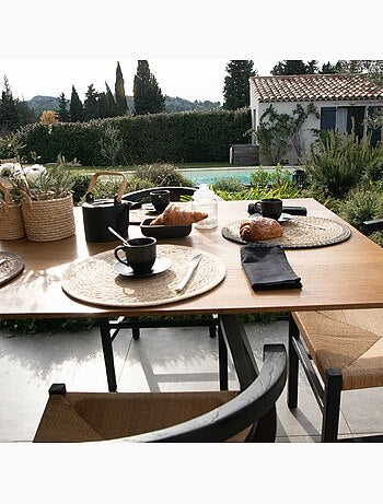 Set de table rond en jute rigide tressée