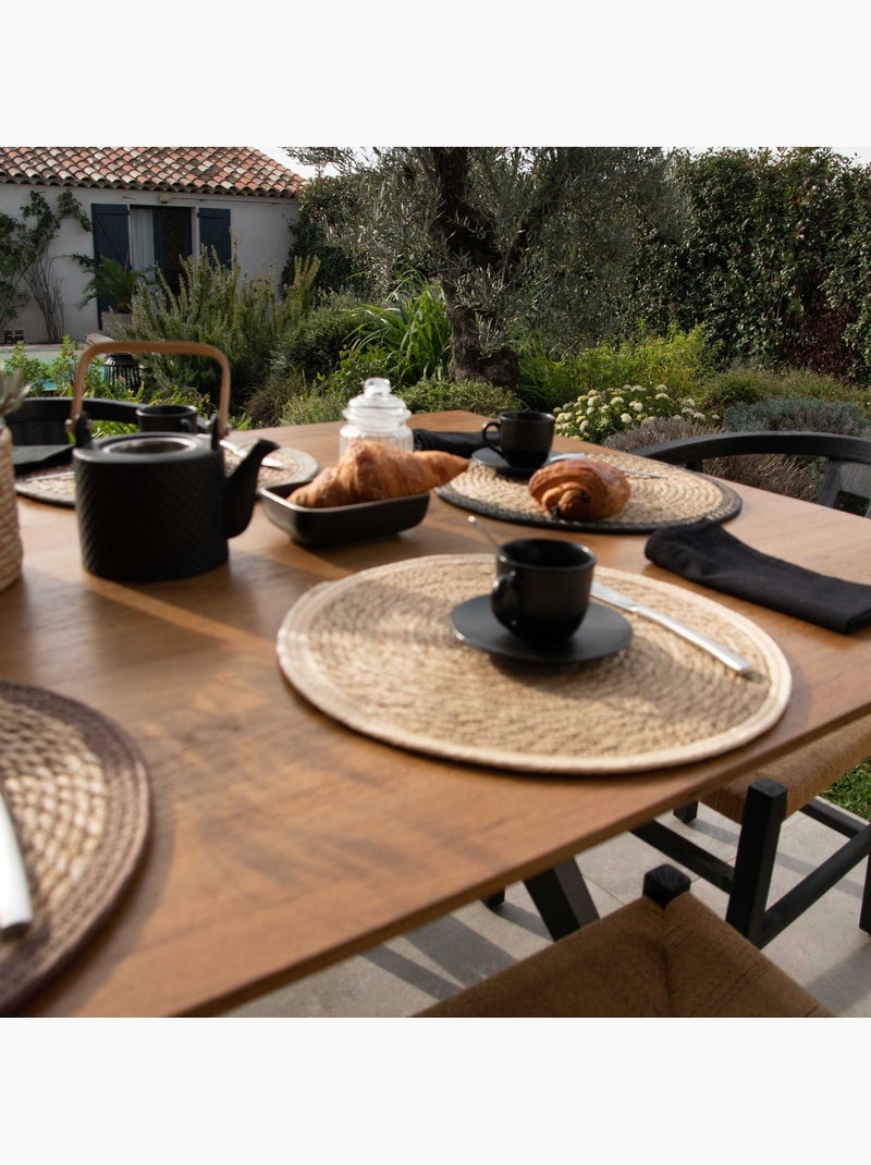 Set de table rond en jute rigide tressée Ecru - Kiabi