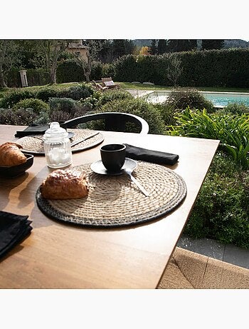 Set de table rond en jute rigide tressée