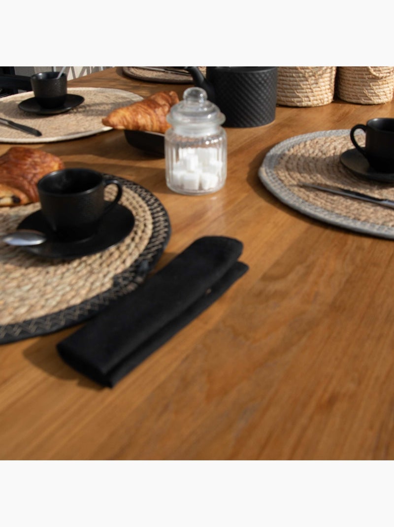Set de table rond en jute rigide tressée Noir - Kiabi