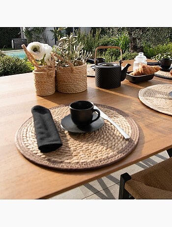Set de table rond en jute rigide tressée