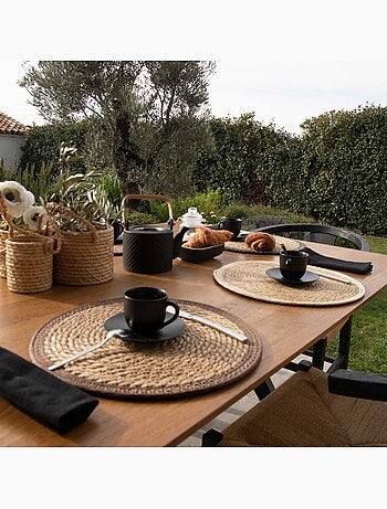 Set de table rond en jute rigide tressée