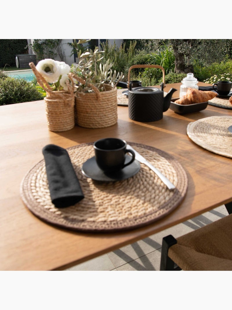 Set de table rond en jute rigide tressée Taupe - Kiabi
