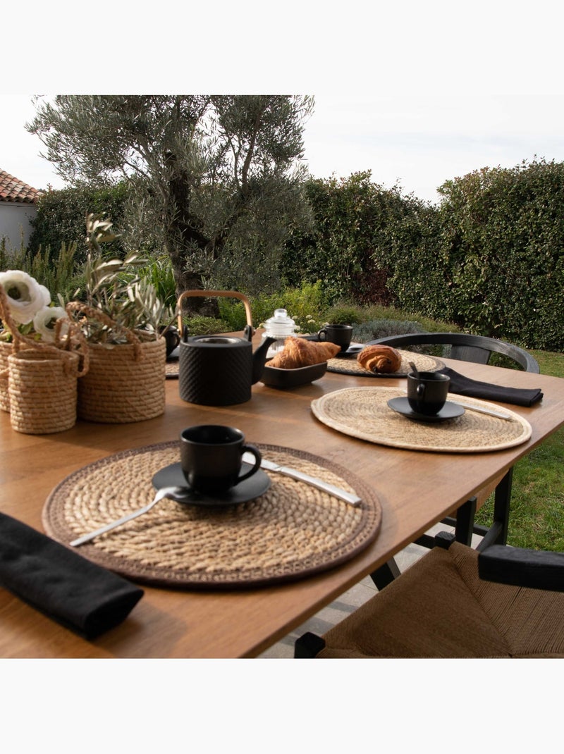 Set de table rond en jute rigide tressée Taupe - Kiabi