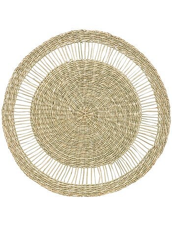 Set de table rond en roseau tressé - Diam 38 cm - Beige