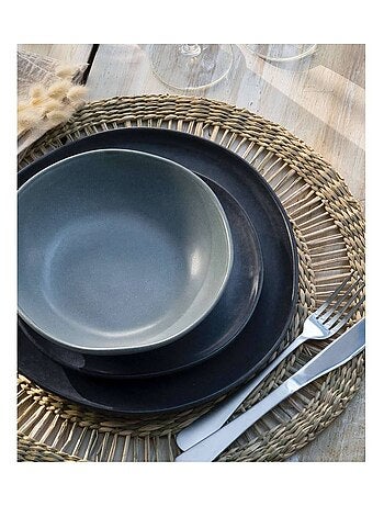 Set de table rond en roseau tressé - Diam 38 cm - Beige