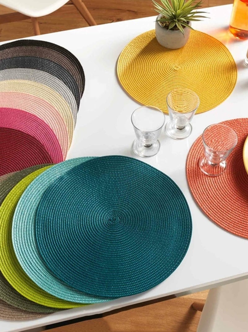 Set de table rond et coloré Taupe - Kiabi