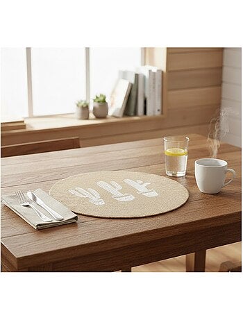 Set de table rond Jute Cactus