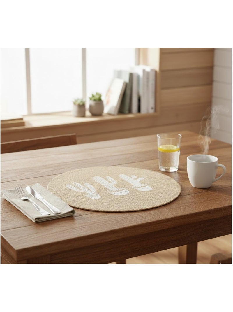 Set de table rond Jute Cactus Marron - Kiabi