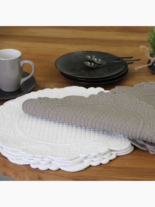 Set de table rond lavable matelassé coton - Kiabi