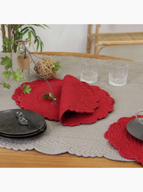 Set de table rond lavable matelassé coton - Kiabi
