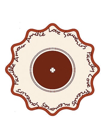 Set de table rond rigide avec écriture décorative