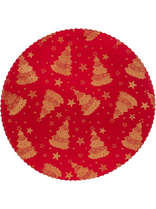 Set de table rond velours rouge - Kiabi