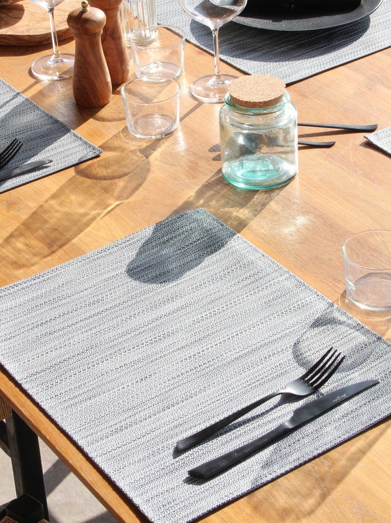 Set de table tissé  - Effet métal Argent - Kiabi