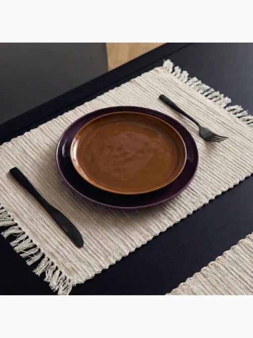 Set de table tissu côtelé à franges 35x50cm - Kiabi