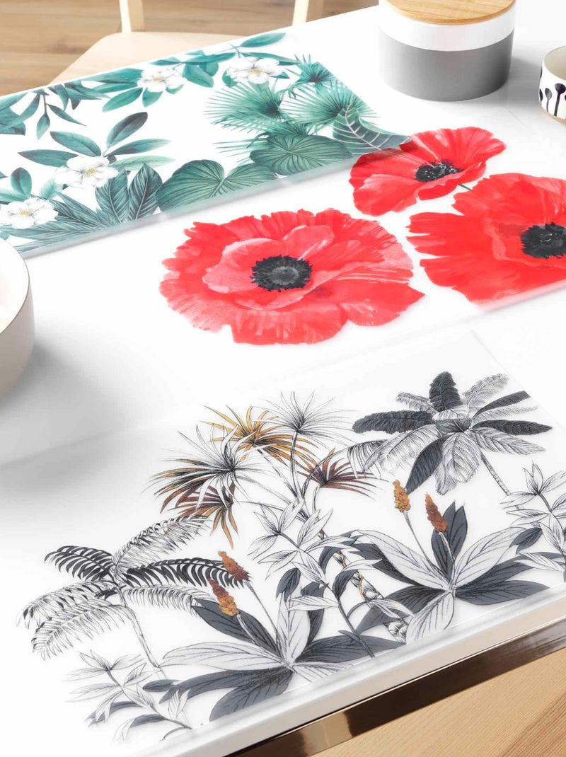 Set de table transparent 28 x 44 cm Fleur tanisse Vert - Kiabi