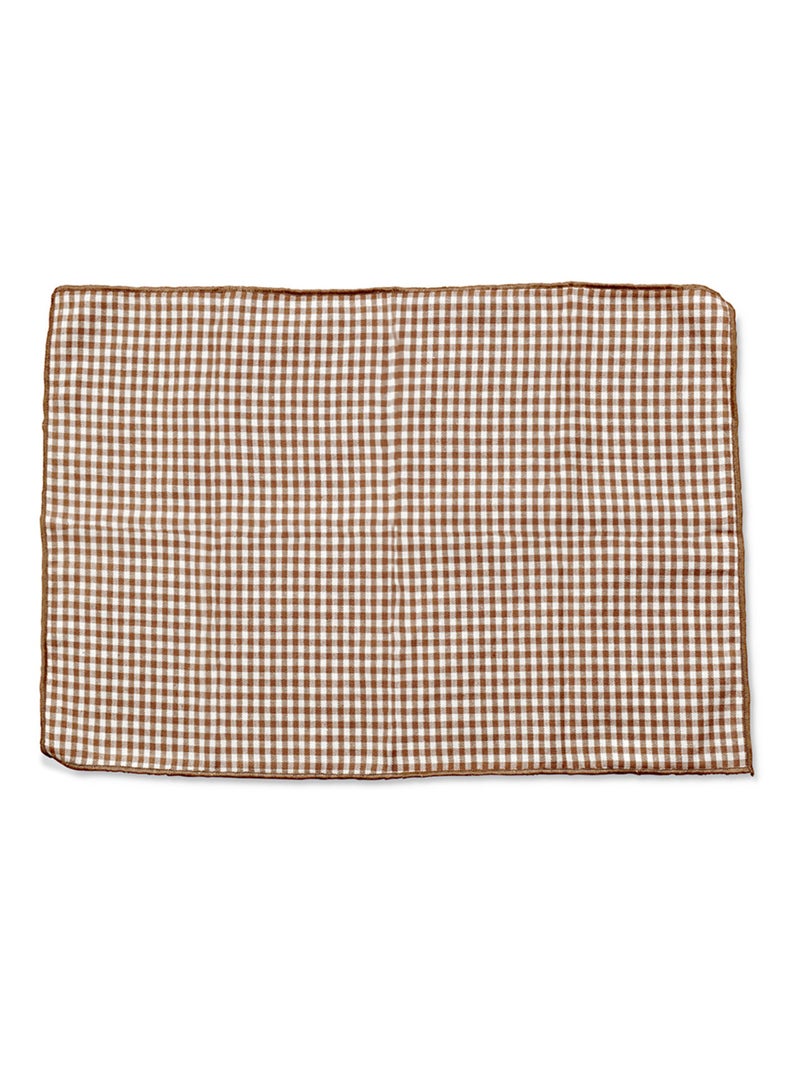Set de table vichy 100% coton Beige sable - Kiabi